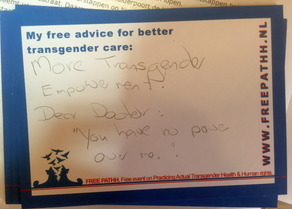 More transgender empowerment. Dear doctor: "You have no power over me."