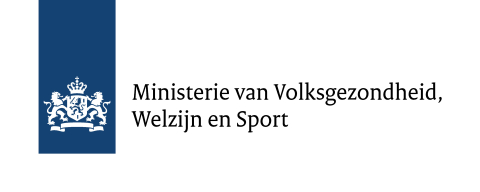 Logo van ministerie van Volksgezondheid, Welzijn en Sport. 